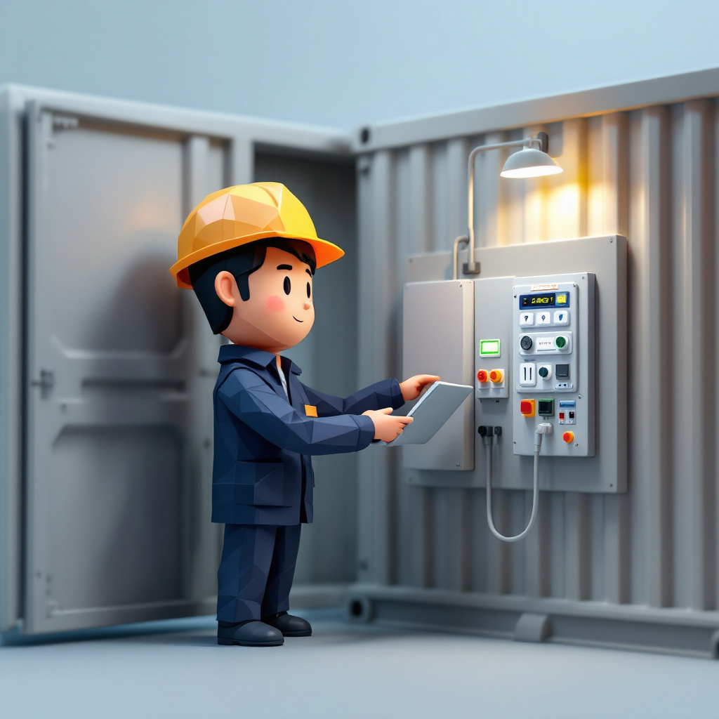 蓄電池・系統用ストレージ技術者のキャラクターイラスト
